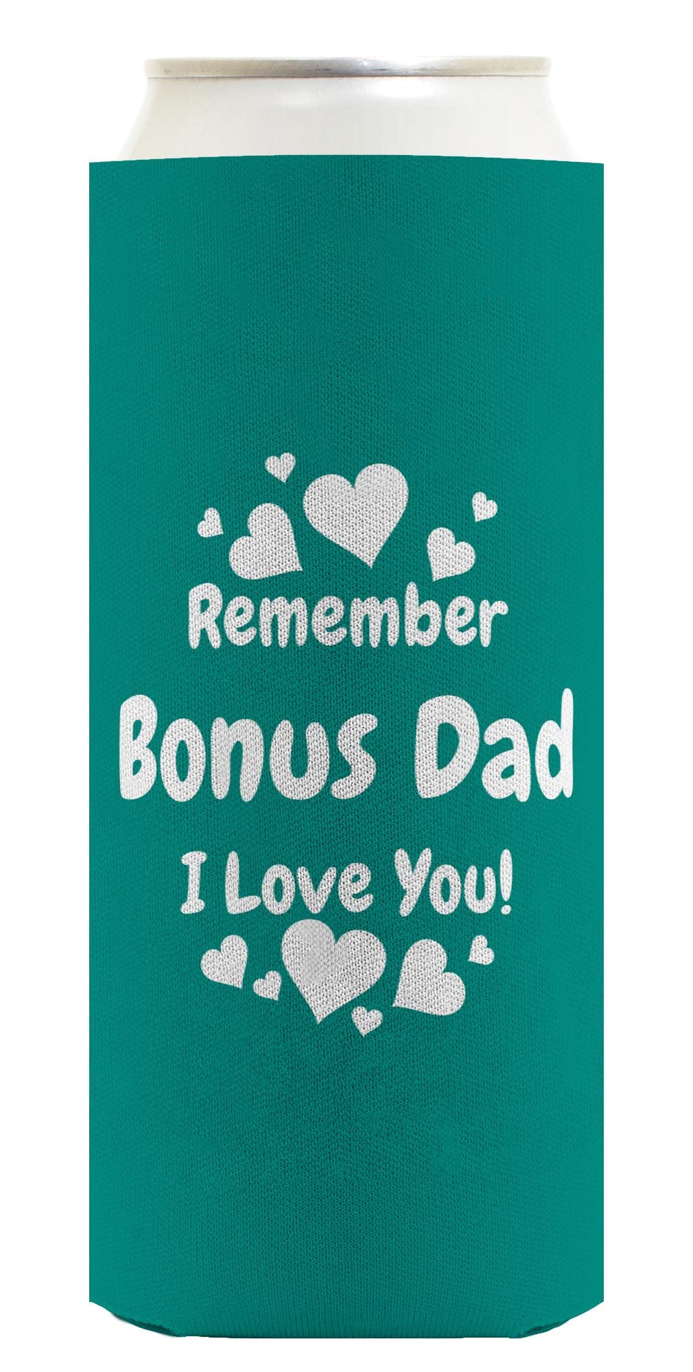 12-Pack Ultra Slim Can Coolers for Step Dad - Perfect Father's Day Gift with 'Bon's Dad I Love You' Design - Great for BBQ, Camping & Outdoor Parties