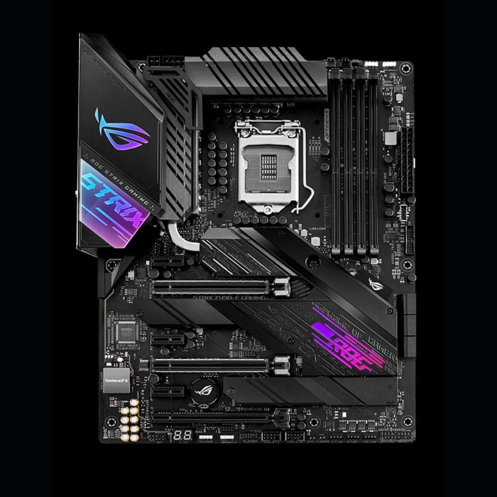 ASUS ROG STRIX Z490-E Gaming Motherboard - Intel Z490 ATX, LGA 1200 Socket, WiFi 6, 2.5G LAN, PCIe 3.0, Aura Sync RGB - Perfect for High-Performance Gaming PCs and Streaming Setups