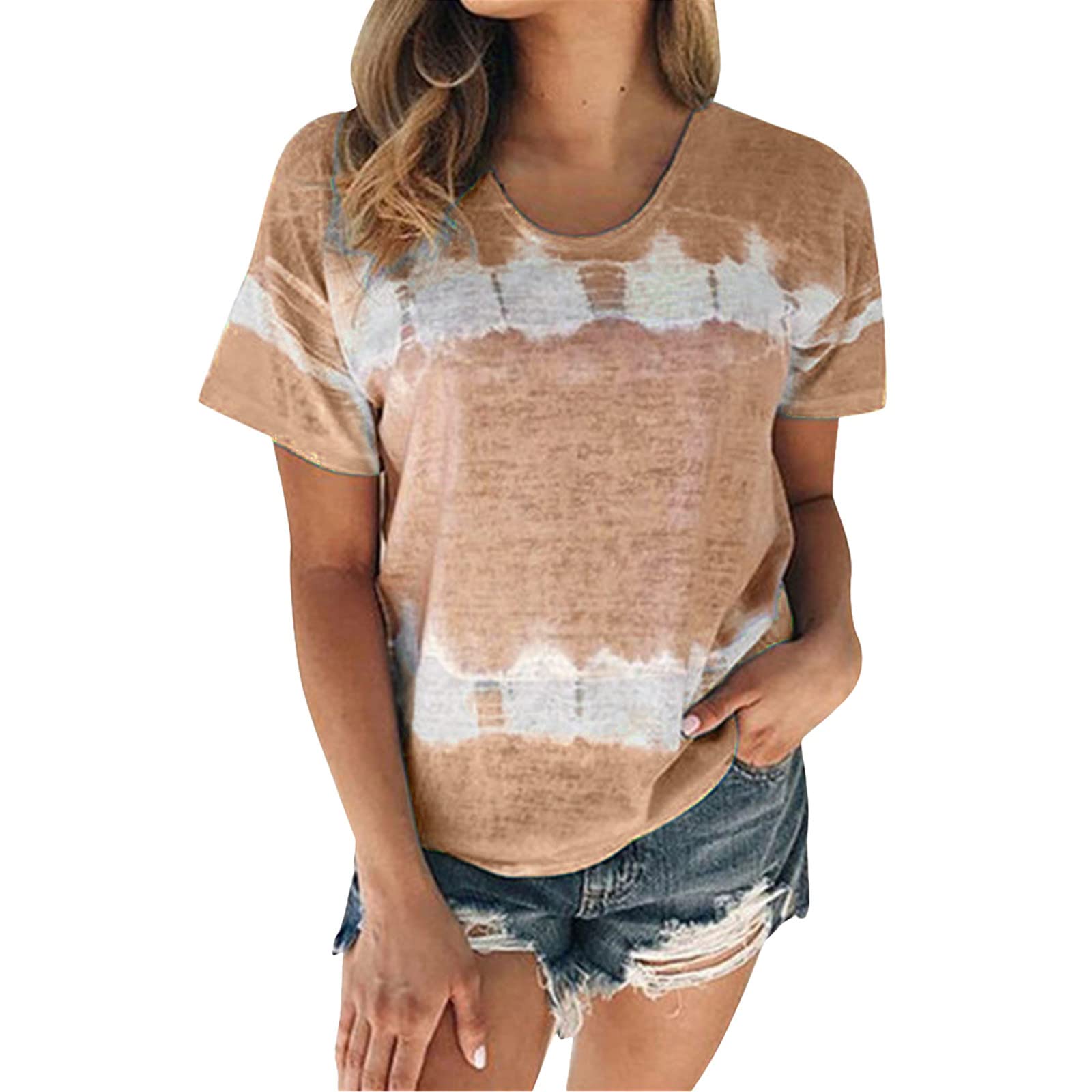 Women's Floral Print Graphic Tee Shirts - Crewneck Short Sleeve Casual T-Shirt, Plus Size Loose Fit Summer Tops for Everyday Wear & Outdoor Activities