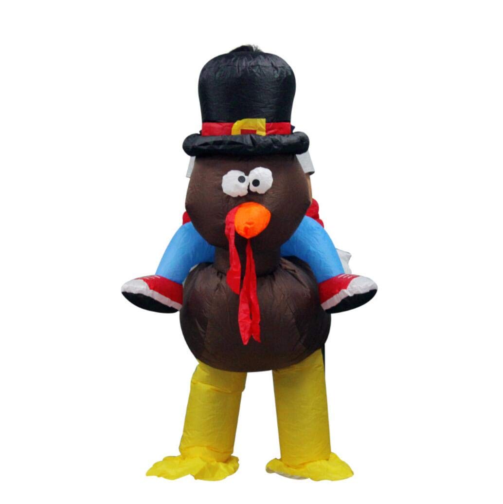 ZYX LED Light Up Inflatable Turkey Costume for Adults - Waterproof Thanksgiving & Halloween Party Outfit, Funny Animal Fancy Dress for Holiday Celebrations, Family Gatherings and Costume Parties