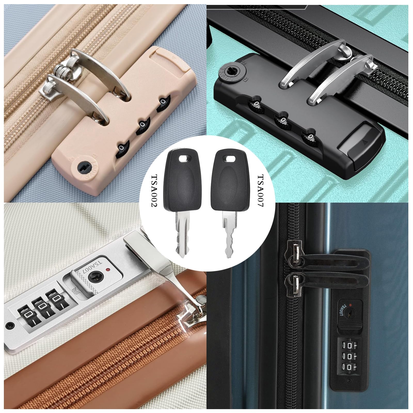 2 Pack TSA007 & TSA002 Master Luggage Keys - Universal TSA Approved Suitcase Lock Keys for Travel Security - Perfect for Airports, Hotels, and Secure Storage