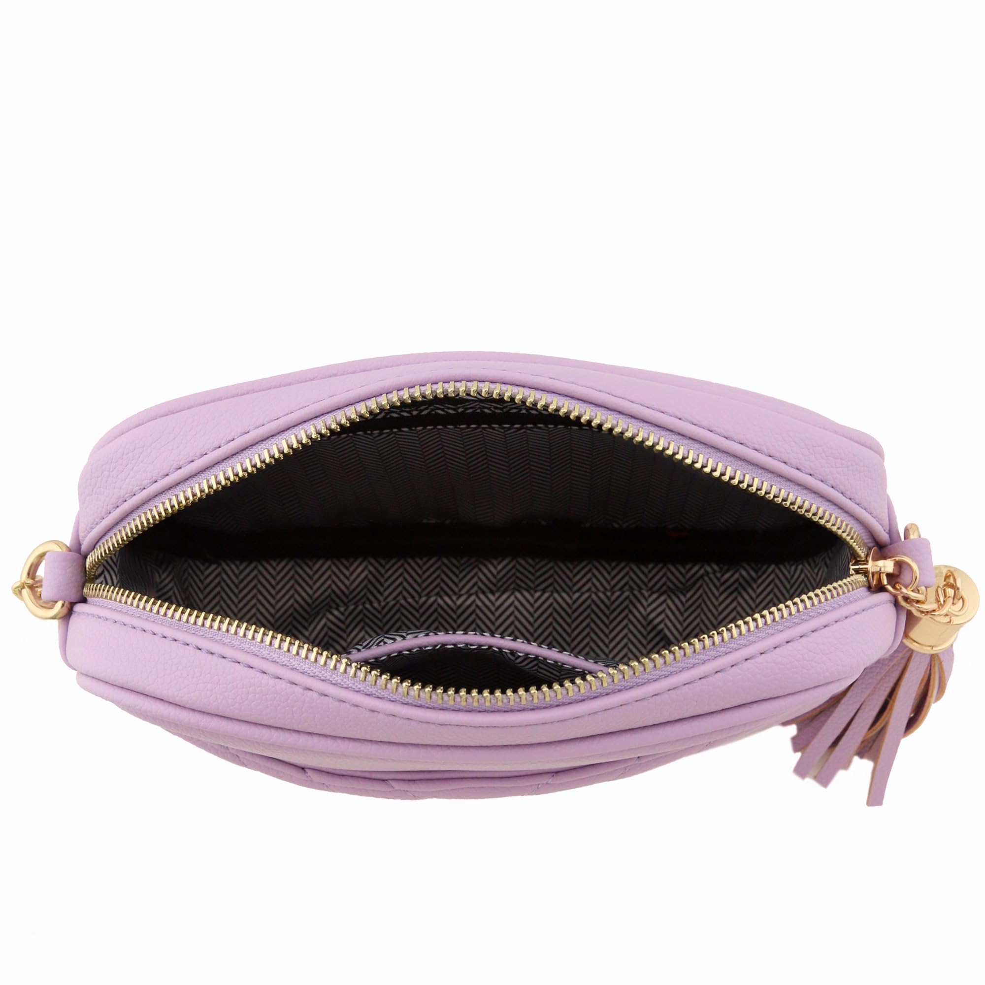 Stylish Chevron Quilted Crossbody Camera Bag with Adjustable Chain Strap & Tassel - Perfect for Travel, Photography & Everyday Use
