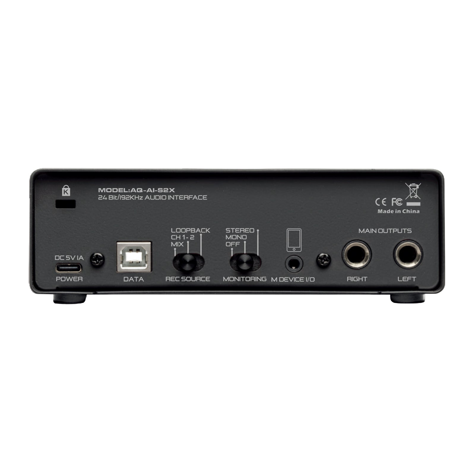 Professional 2 Channel USB Audio Interface (AQ AI S2X) - Perfect for Home Studio Recording, Podcasting & Music Production
