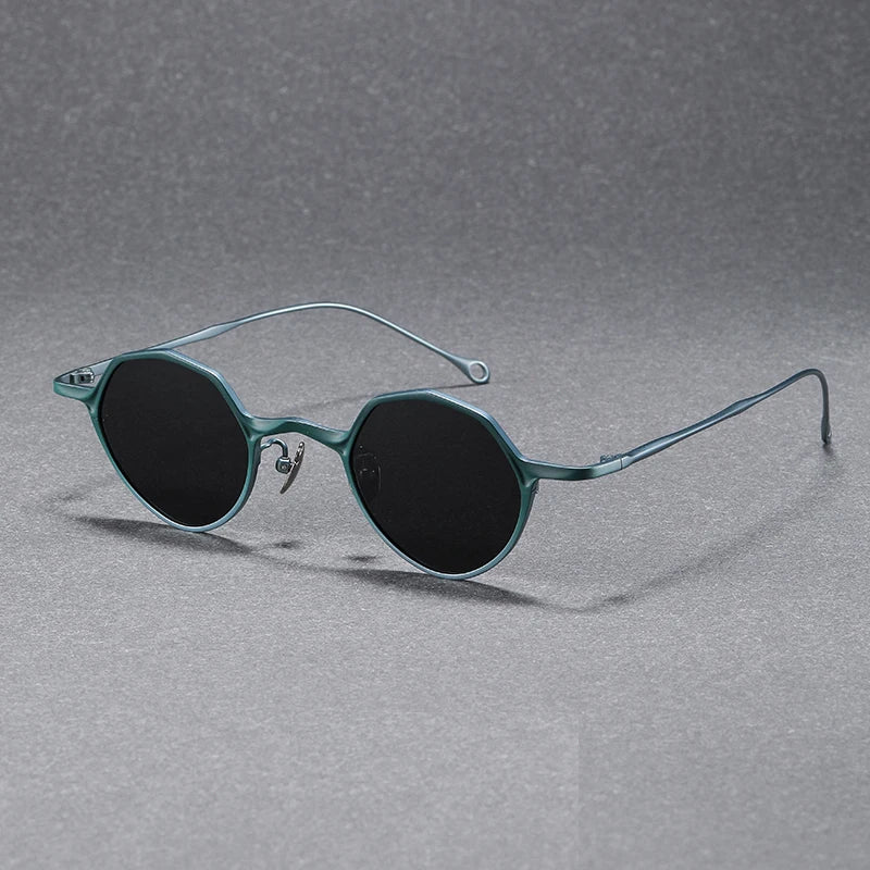 Unisex Black Titanium Polarized Sunglasses S5973 - Full Rim Polygon Frame for Men & Women - Perfect for Driving, Outdoor Sports & Fashion Accessories