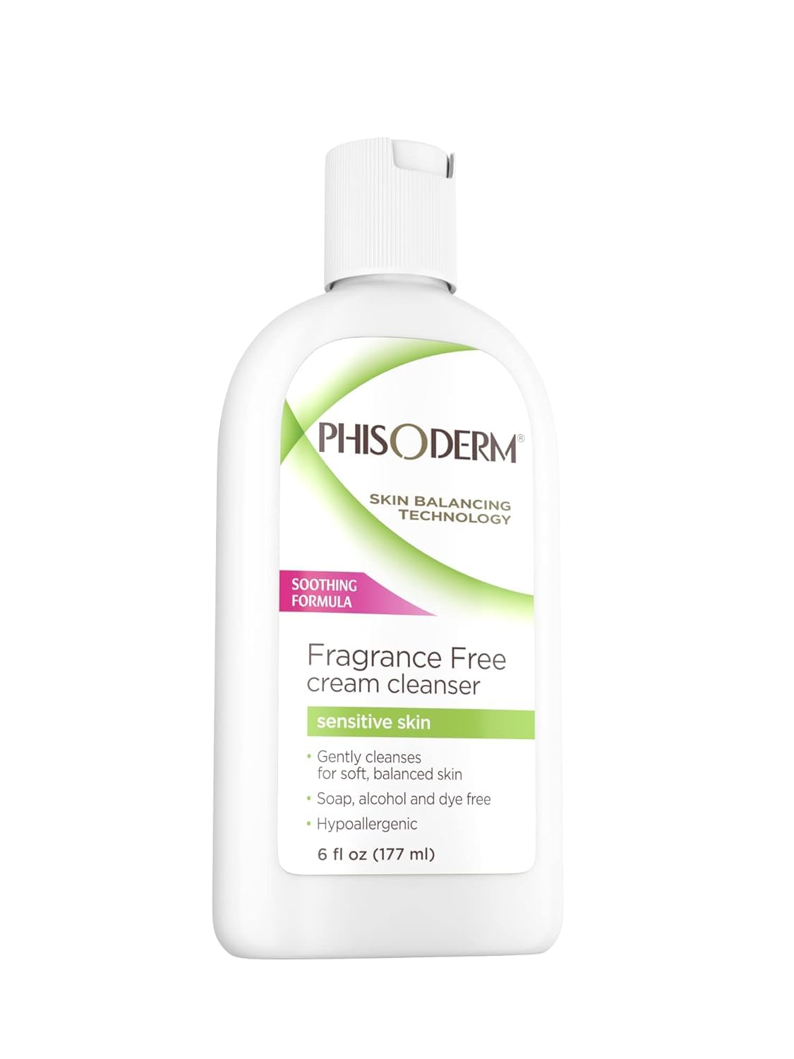 pHisoderm Fragrance Free Cream Cleanser for Sensitive Skin - Gentle Face Wash, Hypoallergenic & Dermatologist Recommended - 6 oz (Pack of 3) - Perfect for Daily Skincare Routine & Travel