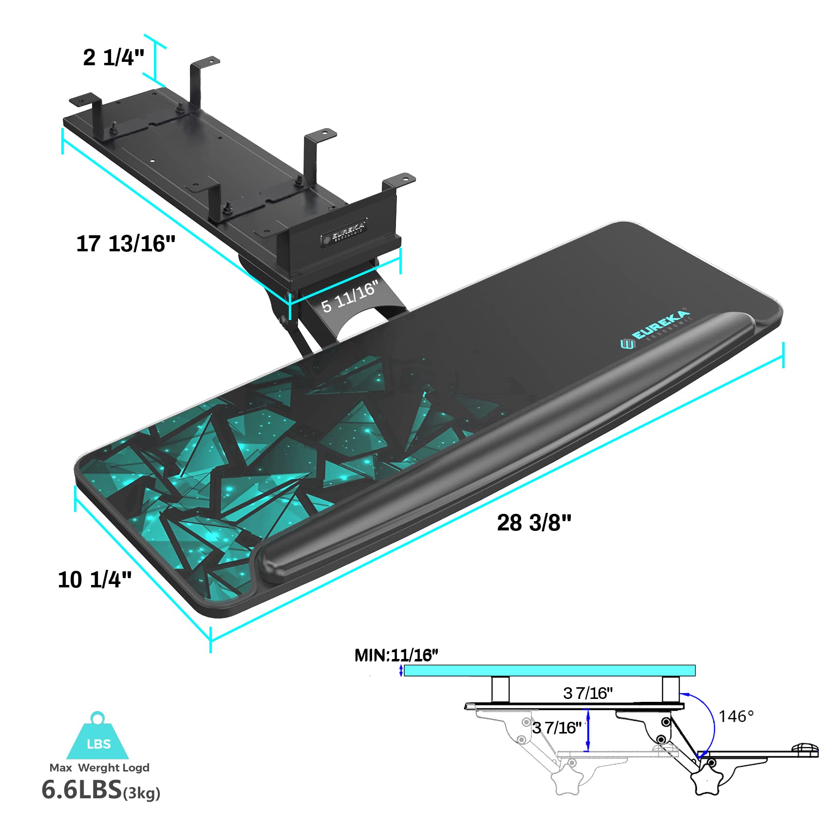 EUREKA ERGONOMIC 60 Inch Curved Gaming Desk with Large Adjustable Keyboard Tray - Perfect for PC Gaming, Streaming & Home Office Setup