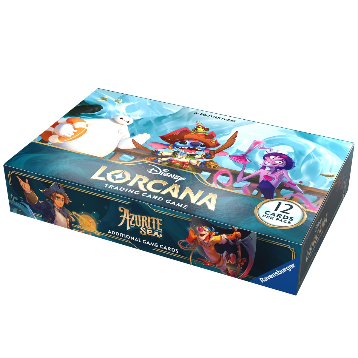 Ravensburger Disney Lorcana TCG: Azurite Sea Booster Pack Display - 24 Packs with 12 Trading Cards Each | Perfect for Collectors & Disney Fans | Ages 8+ | Great for Game Nights, Trading with Friends & Building Your Disney Card Collection