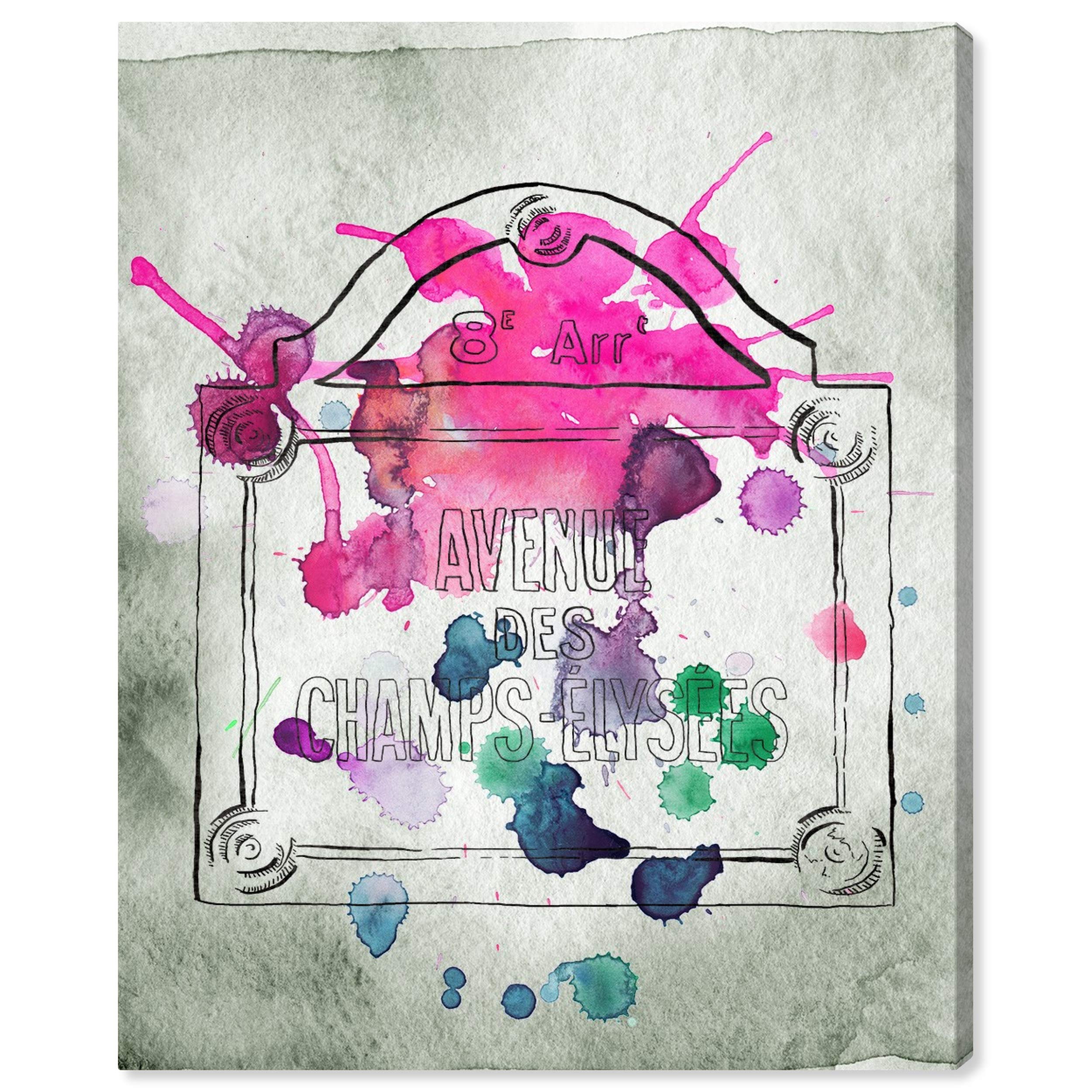 Oliver Gal Artist Co. Fashion & Glam Wall Art Canvas Print - 'Bright Sign' Pink & Gray Home Decor (36