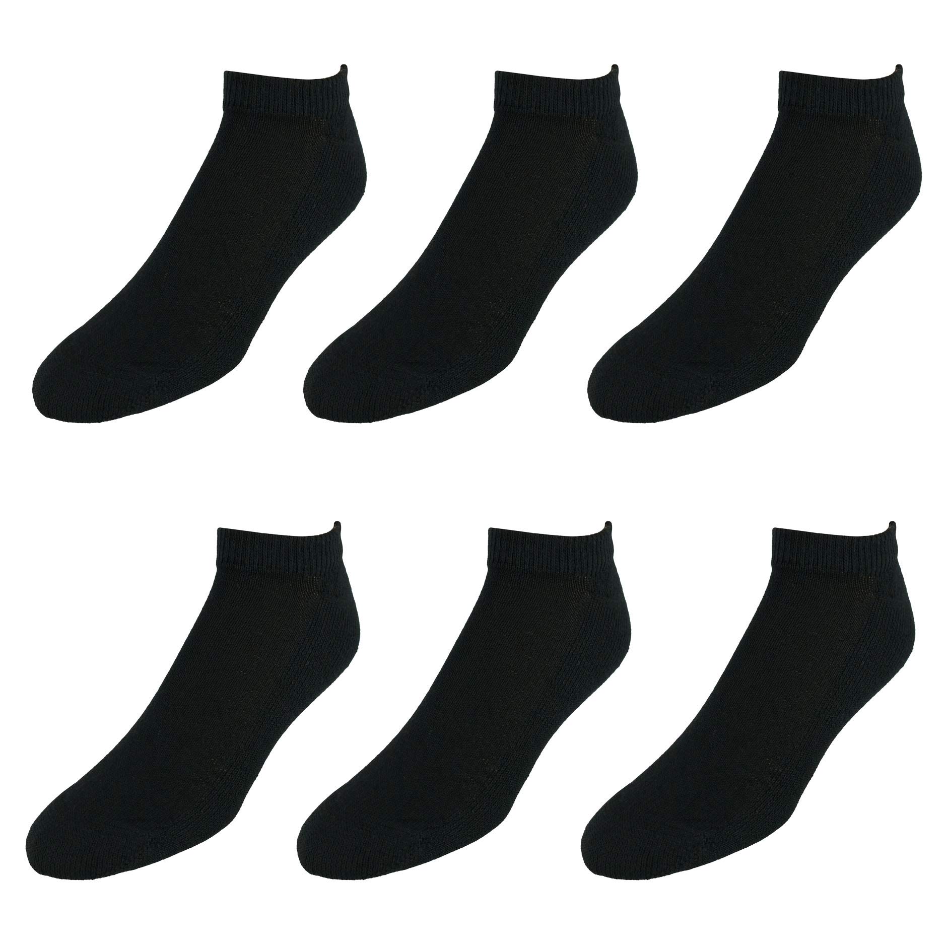 Hanes Men's Cushion No-Show Socks 6-Pack, Black - Breathable & Comfortable Low-Cut Socks for Casual Wear, Sneakers & Everyday Use