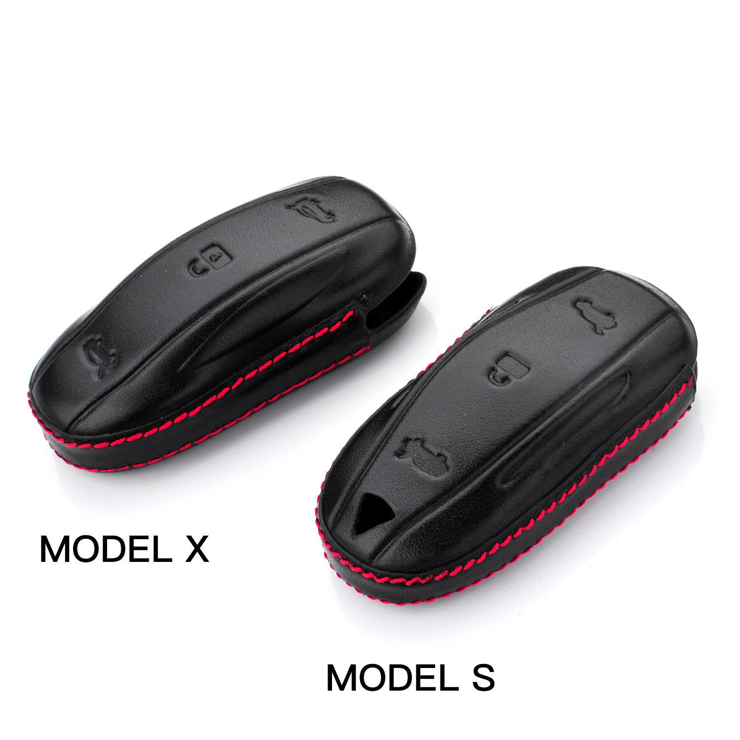 Genuine Leather Tesla Key Fob Cover - Premium Key Case for Model S, Model 3 & Model Y - Smart Car Remote Key Holder & Protector (Black) | Perfect Gift for Tesla Owners & Car Enthusiasts