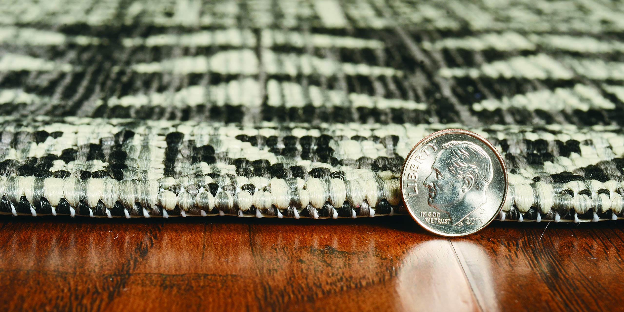 Ivette Modern Tribal 7'10 Round Indoor/Outdoor Area Rug in Charcoal - Perfect for Living Room, Patio, or Bedroom Decor