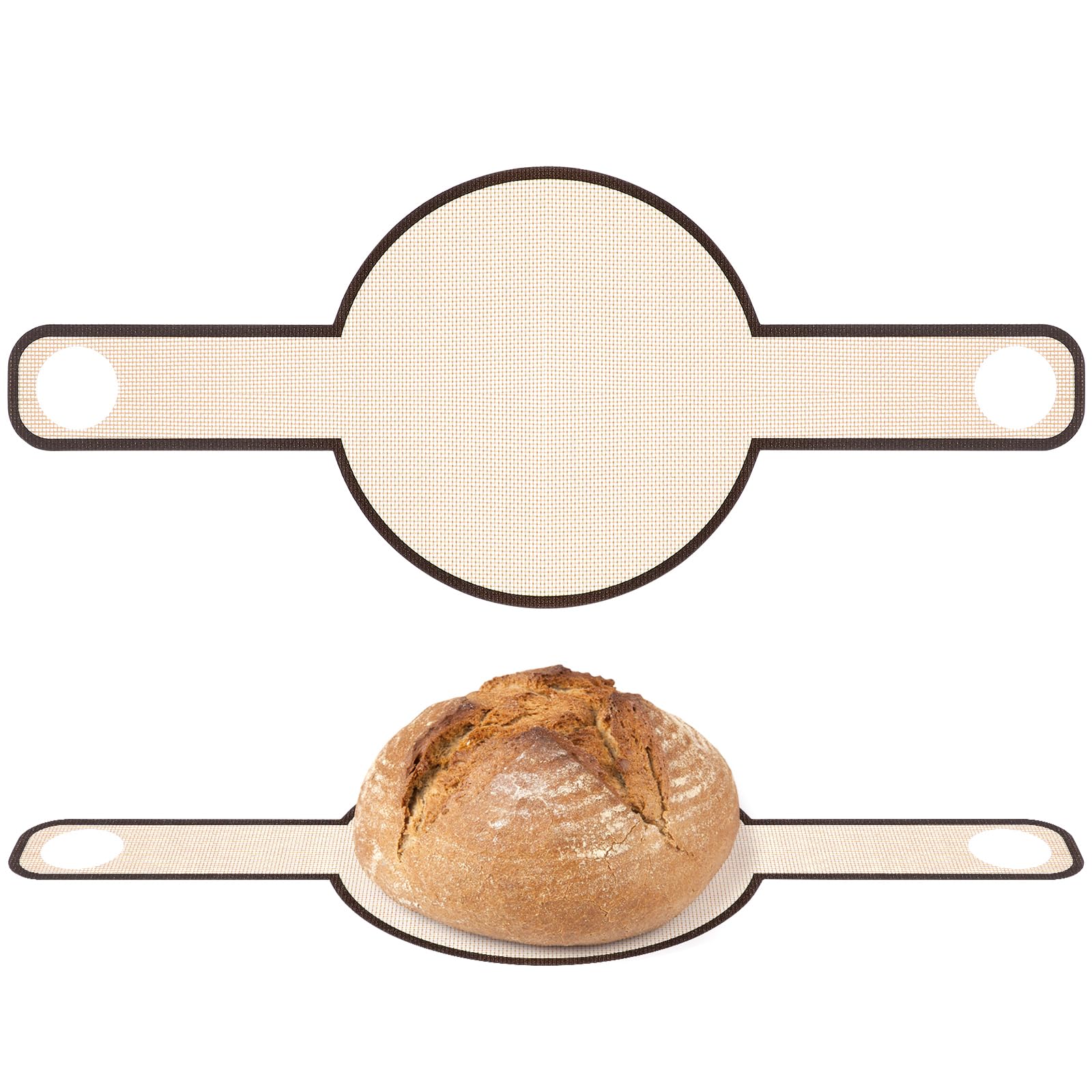 Cabilock Non-Stick Fiberglass Baking Mat with Long Handles - Reusable Oven Bread Dough Transfer Mat for Baking, Cooking & Pastry Making - Perfect for Bread, Pizza, Cookies & More