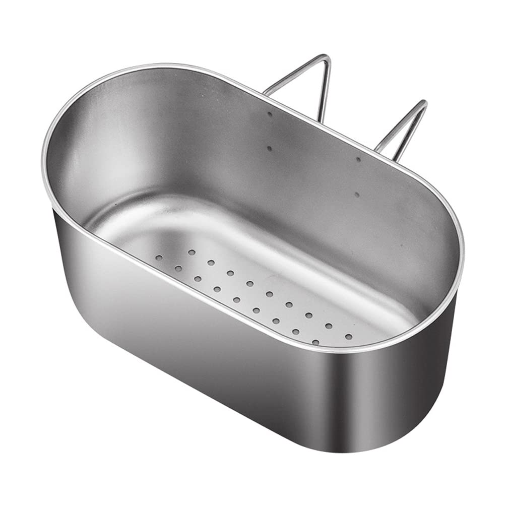 TPROM Stainless Steel Sink Basket - Multi-Functional Kitchen & Bathroom Drain Strainer with Corner Support | Perfect for Food Scraps, Hair Catcher & Debris Filtering (2-Pack)