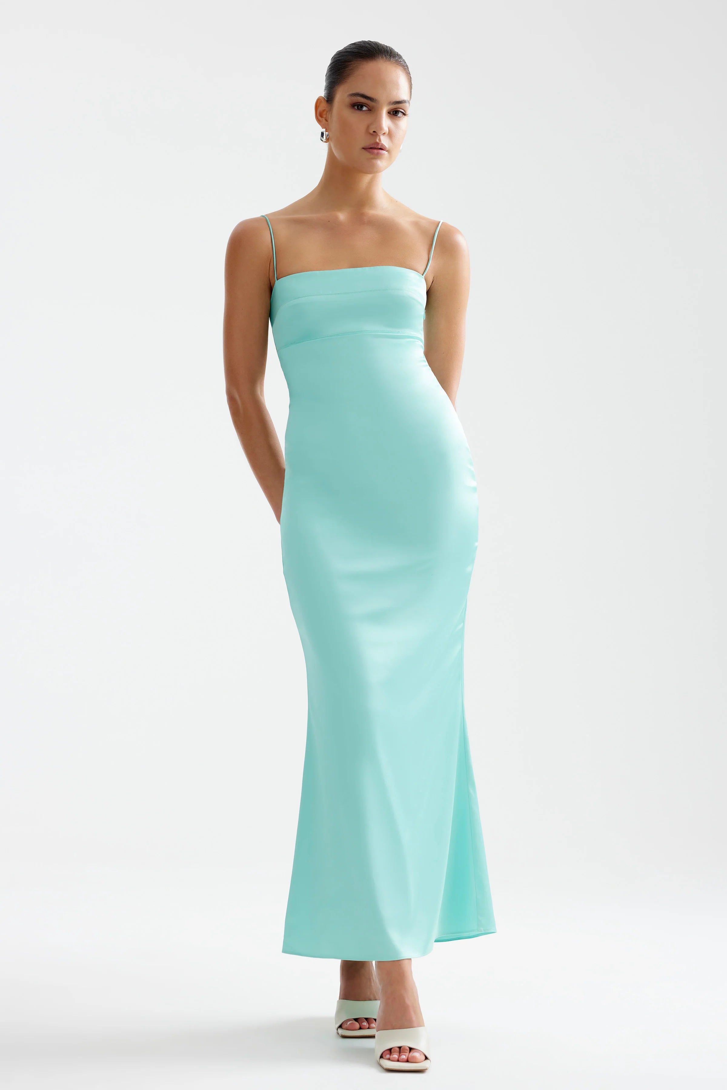 Bora Women's Aqua Blue Dress - Elegant Flowy Summer Dress for Beach, Party & Casual Wear