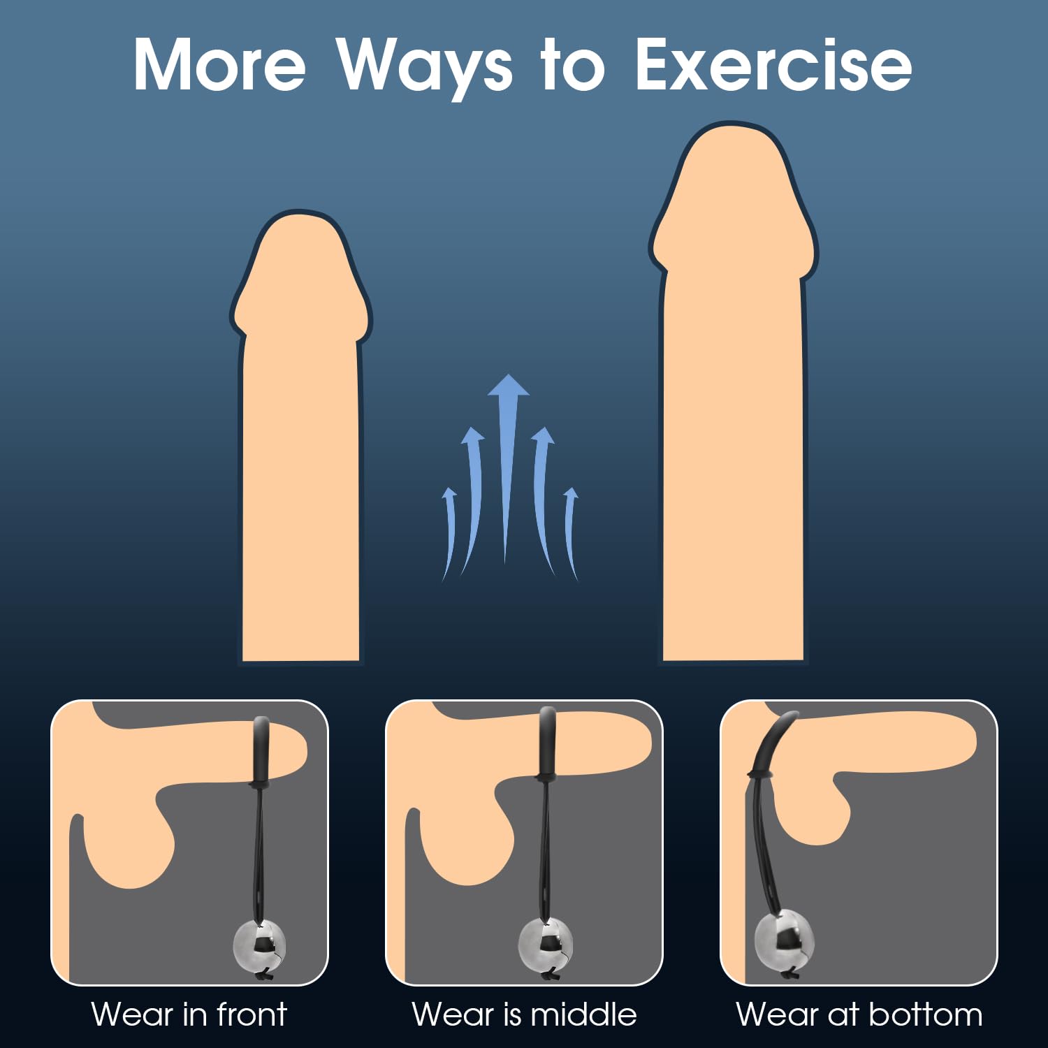 6OZ Metal Penis Stretcher - Adjustable Male Enhancement Device for Physical Exercise & Enlargement | Penis Extender Toy for Men | Gym, Bedroom & Private Use (1PC Ball Included)
