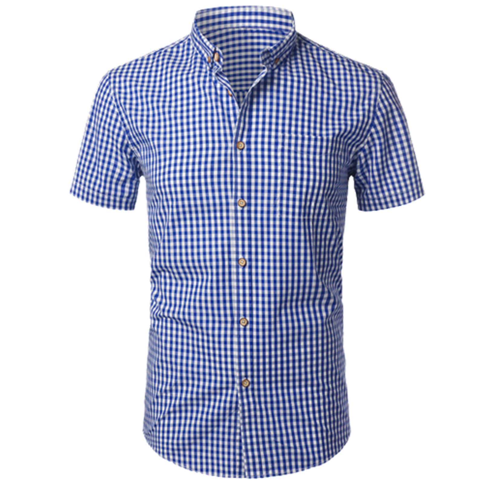 Men's Slim Fit Cotton Plaid Shirt - Business & Casual Wear