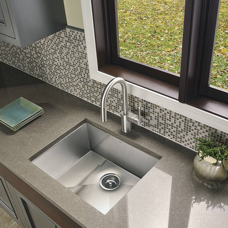 1800 Series 23-Inch Single Bowl Stainless Steel Undermount Kitchen Sink - Durable & Rust-Resistant for Modern Kitchens, Perfect for Food Prep and Dishwashing