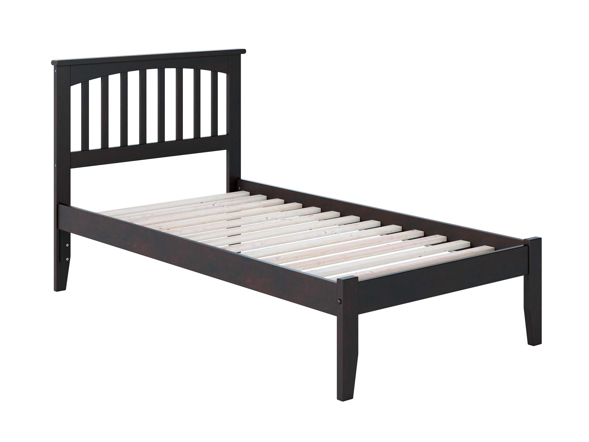 AFI Mission Twin Platform Bed Frame with USB Charging Ports - Espresso Finish, Sturdy Wooden Bed for Kids & Teens, Perfect for Small Bedrooms & Dorm Rooms