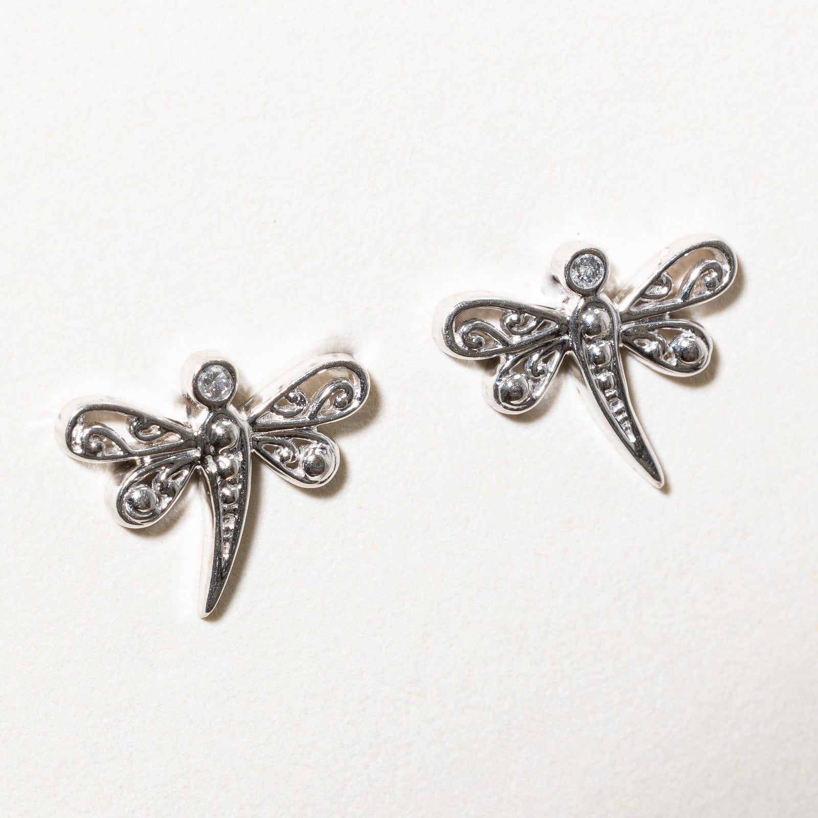 Diamond Dragonfly Stud Earrings - 0.02ctw Genuine Diamond Jewelry for Women | Perfect for Everyday Wear, Gifts & Special Occasions