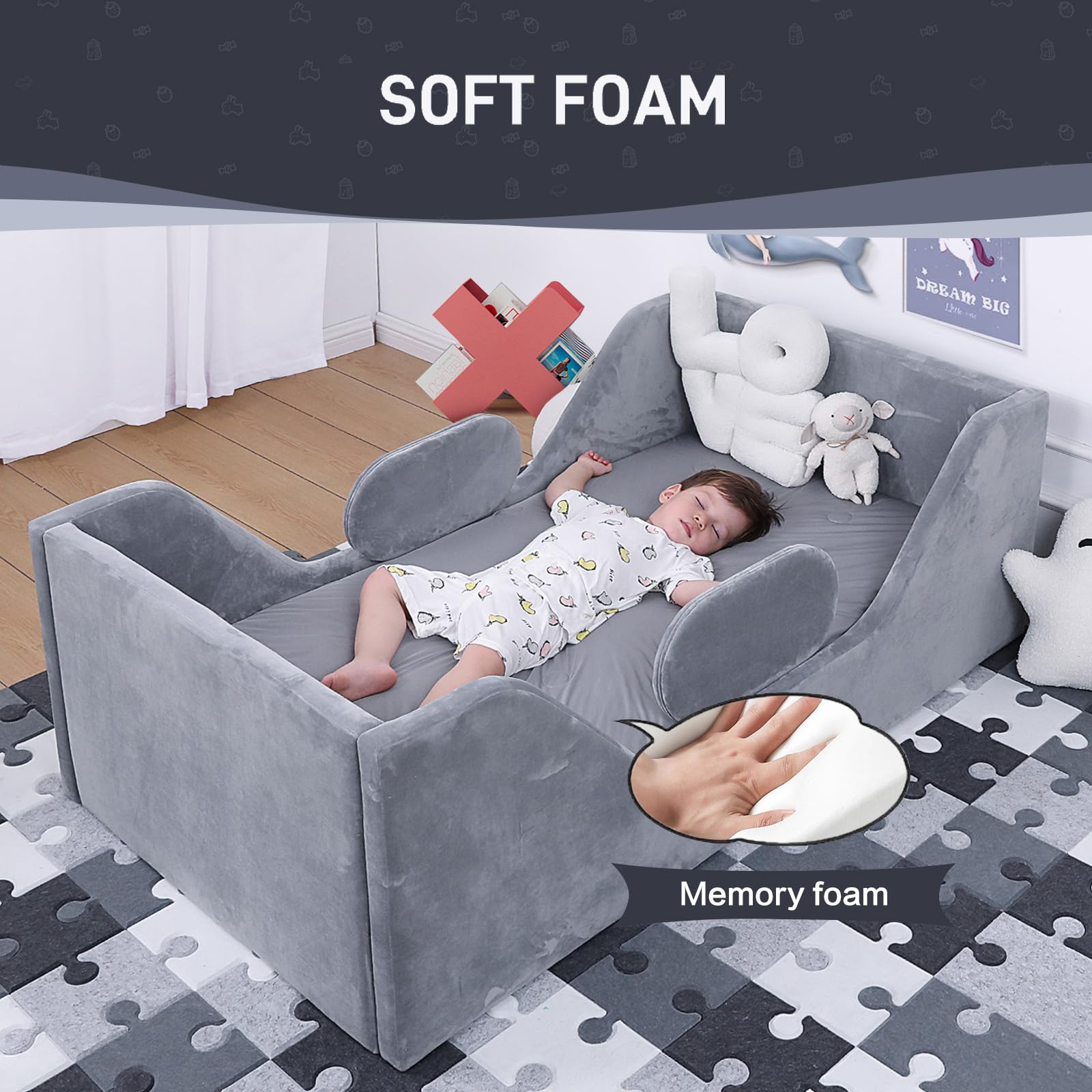 5 Inch 100% Memory Foam Baby Crib Mattress - Waterproof & Hypoallergenic Cover - Fits All Standard Cribs & Toddler Beds - Perfect for Nursery, Daycare & Travel (CertiPUR-US Certified)
