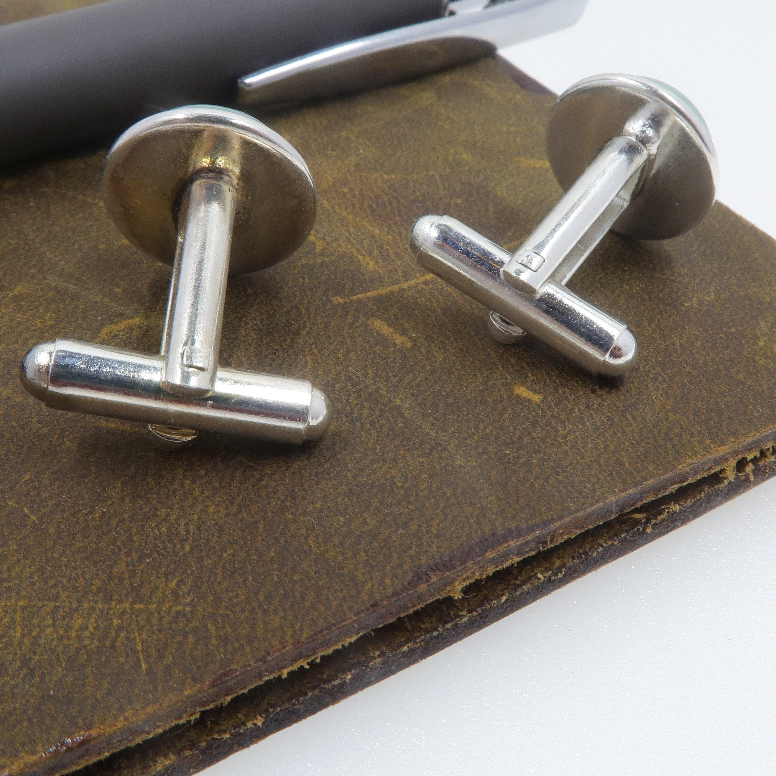Green Aventurine Cufflinks for Men - Sterling Silver Dress Accessories for Business & Formal Occasions - Elegant Office & Wedding Gift Idea