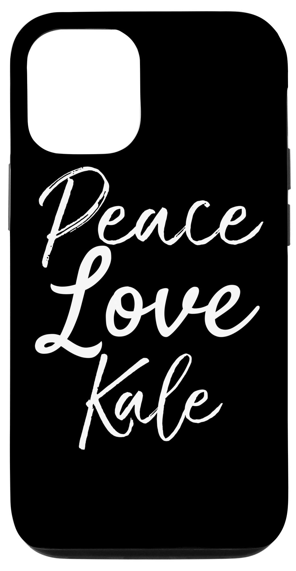 iPhone 12/12 Pro Vegan Phone Case with Inspirational Quote - Eco-Friendly Cute Kale Design for Women, Perfect Gift for Peace & Love Lovers - Ideal for Daily Use, Work, and Travel
