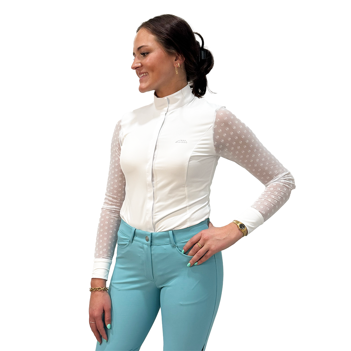 Equiline Women's Carrid Long Sleeve Show Shirt - Elegant Equestrian Riding Top for Horseback Riding & Competition | Breathable Stretch Fabric for Comfort & Performance