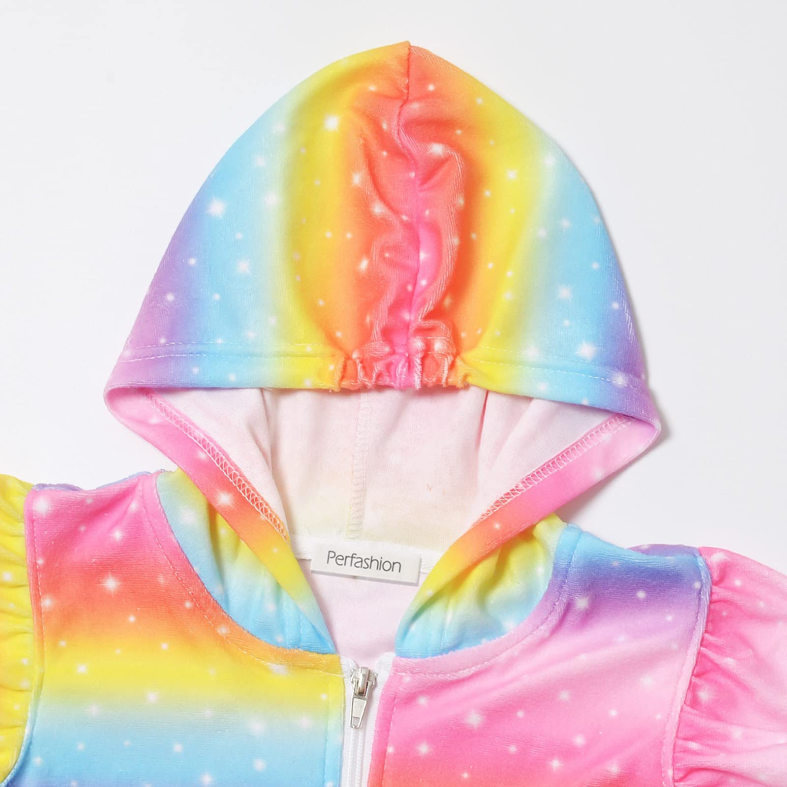 Perfashion Girls' Terry Swim Cover Up - Hooded Zip-Up Beachwear for Kids | Perfect for Pool, Beach & Summer Outings