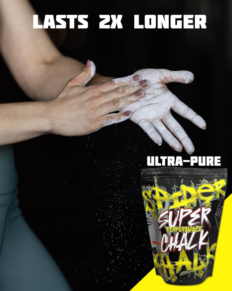 SPIDER CHALK Premium Climbing Chalk - 10 oz Lab-Grade Magnesium Carbonate Powder | Skin-Friendly, Enhanced Grip for Rock Climbing & Bouldering | Made in USA for Better Performance