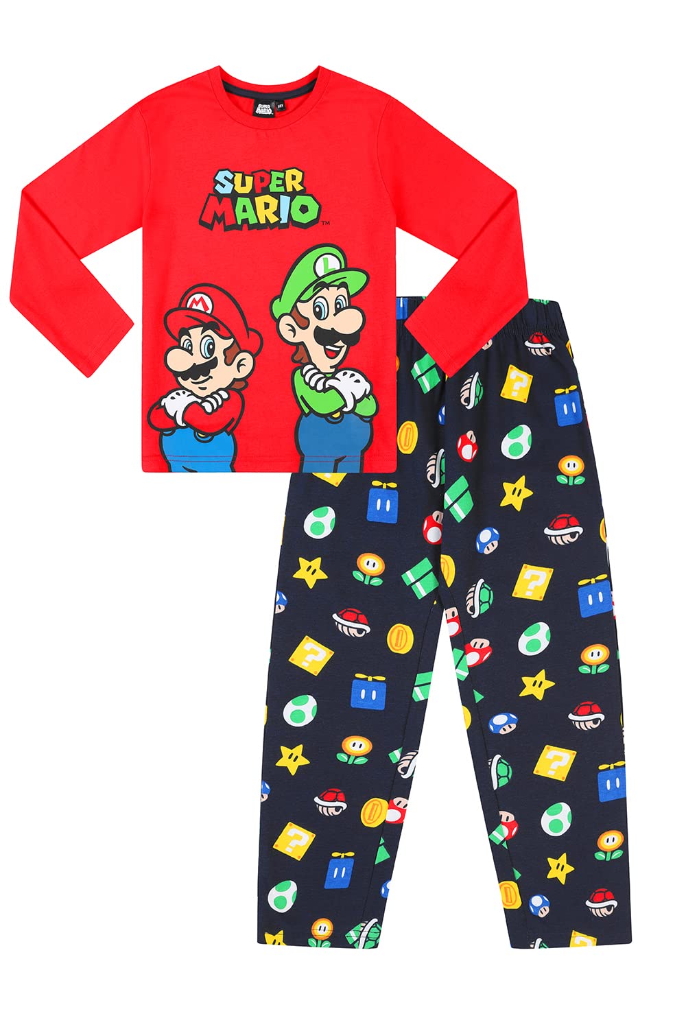 Super Mario & Luigi Boys Pajama Set - Nintendo Licensed Character Sleepwear for Kids - Perfect for Birthday Gifts, Sleepovers & Mario Themed Parties