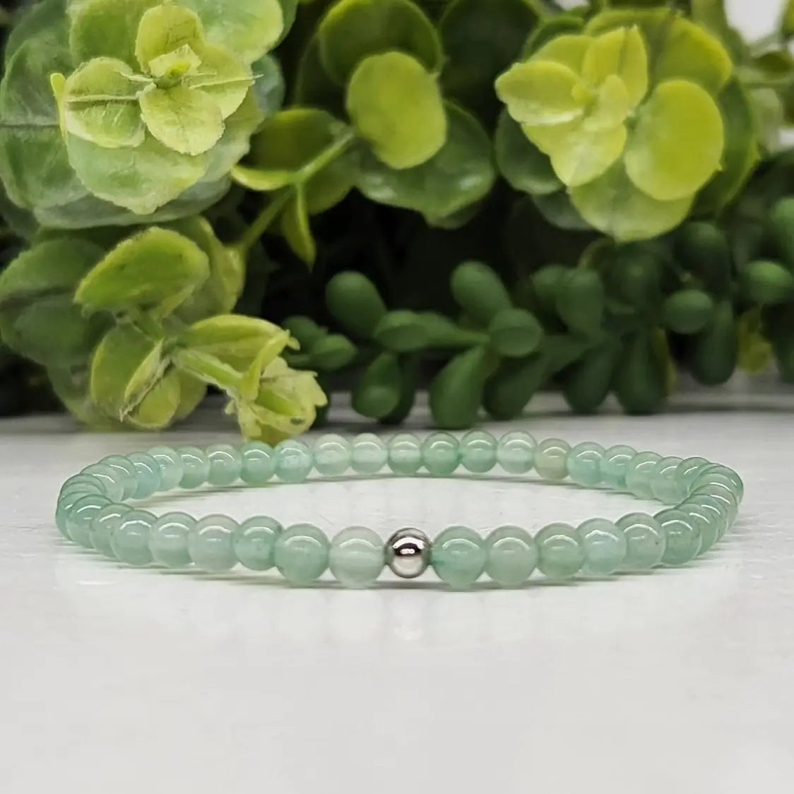 Green Aventurine Smooth Bead Stretch Bracelet - Healing Crystal Jewelry for Women, Men | Meditation, Yoga, Stress Relief & Positive Energy