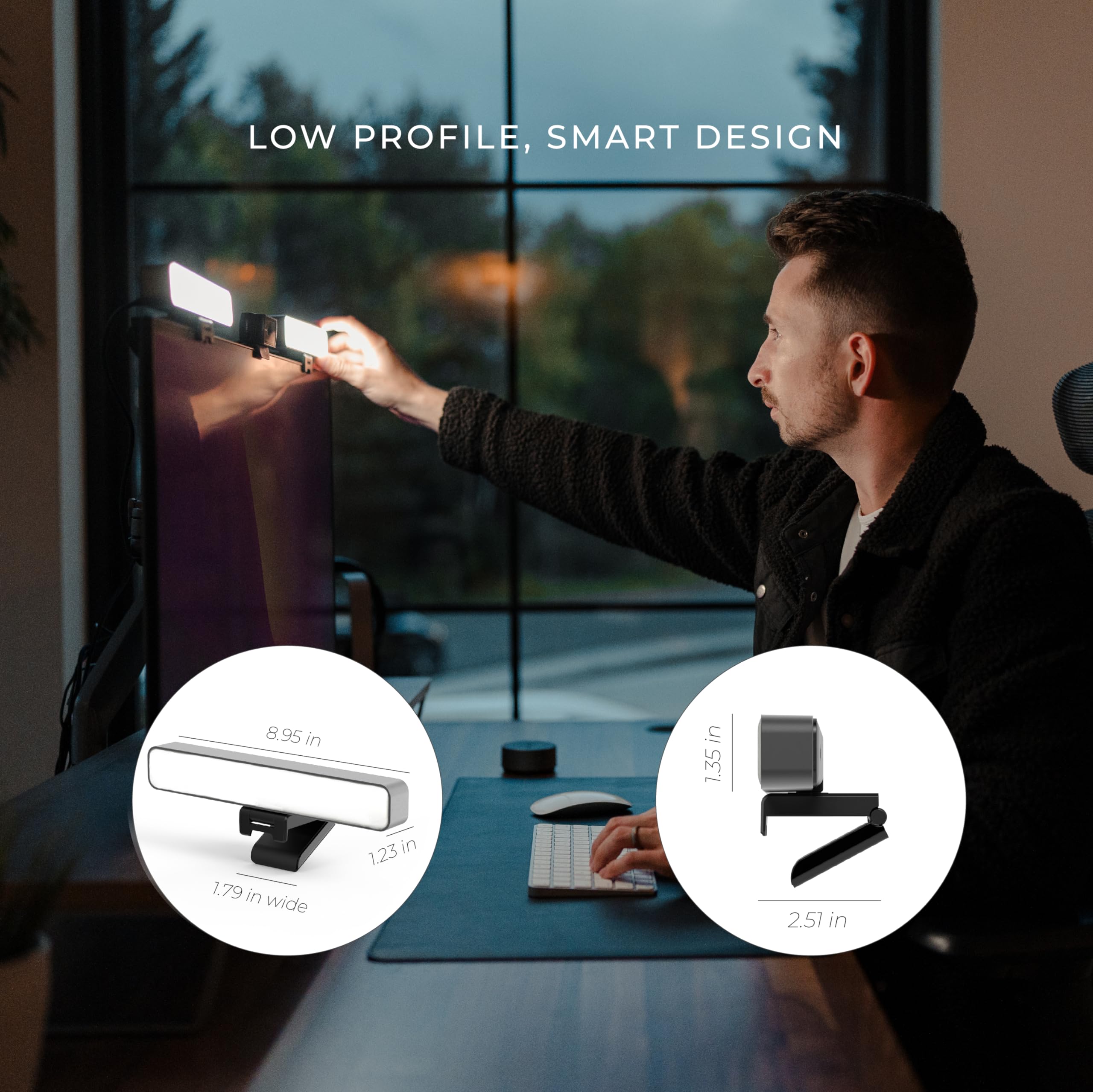 Premium LED Video Conference Lighting for Zoom, Webex & Teams - HighBeam Pro Webcam Light with Adjustable Brightness & Color Temperature - Ideal for Home Office, Remote Work & Live Streaming