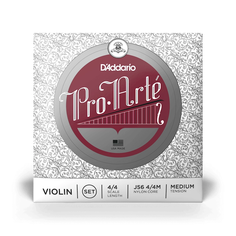 D'Addario Pro Arté Nylon Core 4/4 Medium Tension Violin Strings Set - Premium Classical Violin Strings for Professional & Student Violinists | Perfect for Performances, Practice & Studio Recording