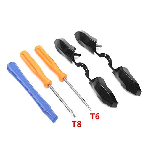 5PCS Solid Black LB RB Bumpers Triggers Buttons with T8 T6 Screwdrivers - Replacement Parts for Xbox One Elite Controller - Perfect for Gaming Repair & DIY Maintenance