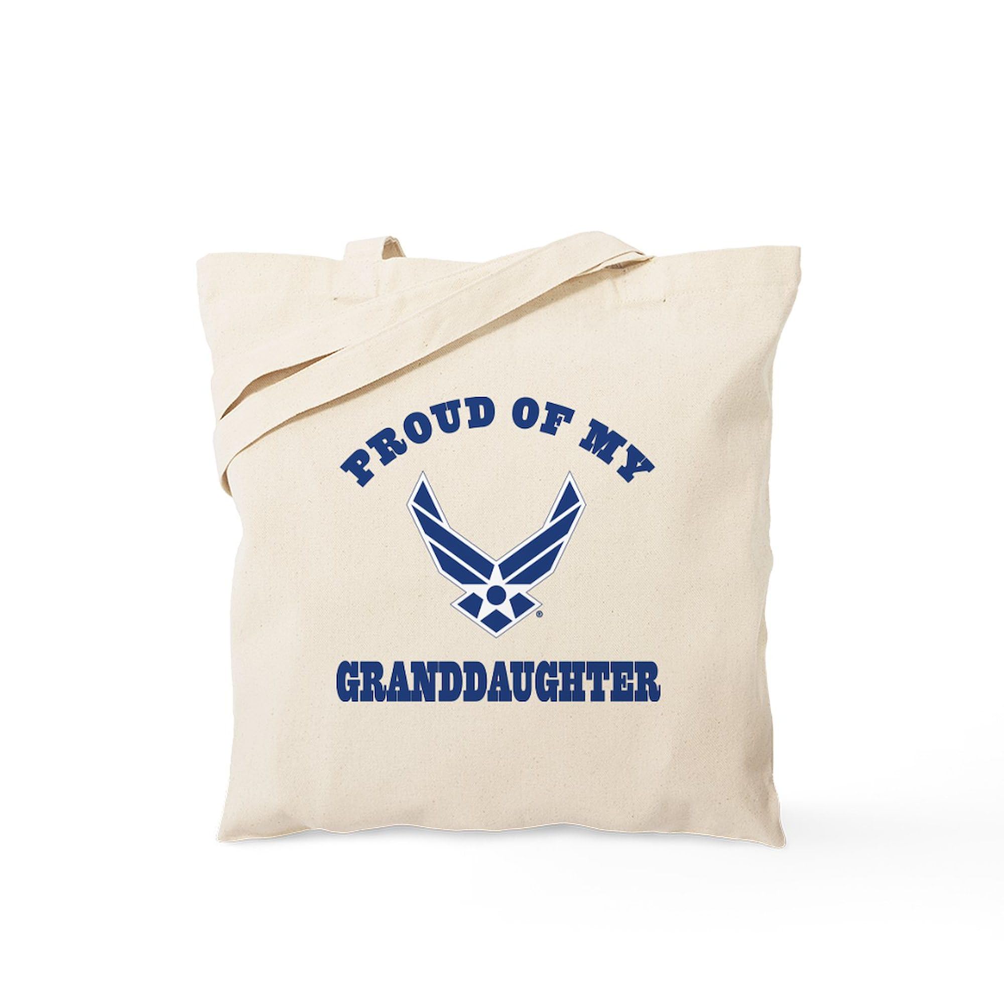 Air Force Granddaughter Tote Bag - Natural Canvas Reusable Shopping Bag for Military Families | Perfect for Groceries, Beach Trips & Proud Military Support
