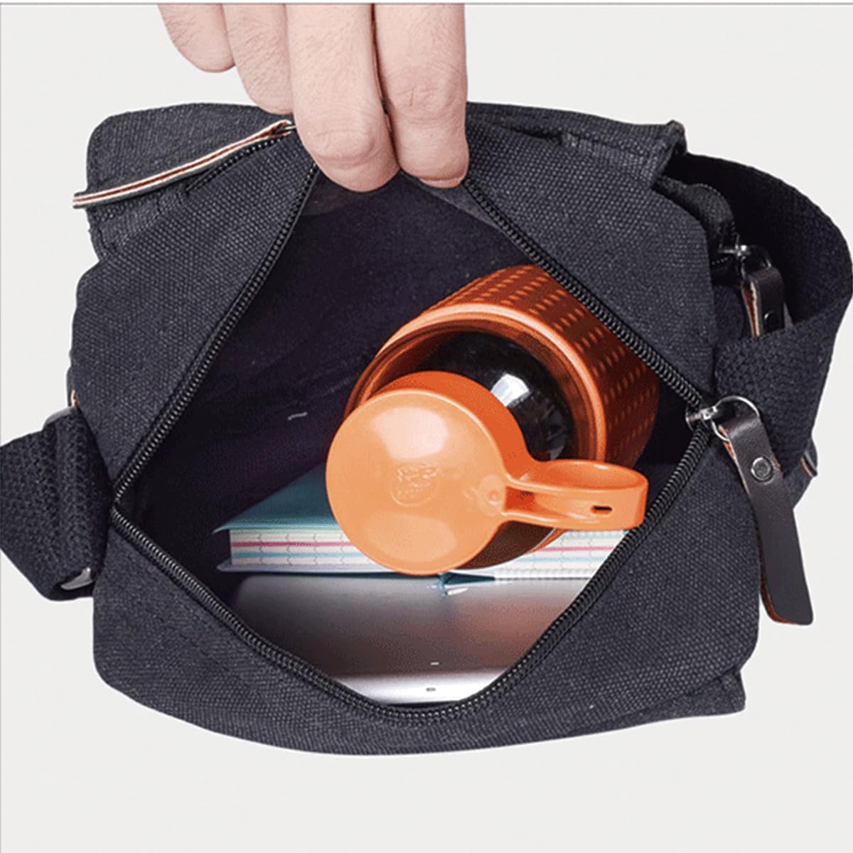 Stylish Unisex Small Canvas Messenger Bag - Crossbody Chest Shoulder Bag for Travel, Work & Daily Use - Multi-Pocket Compact Purse for Men & Women - Perfect for Commuting, Shopping & Outdoor Activities