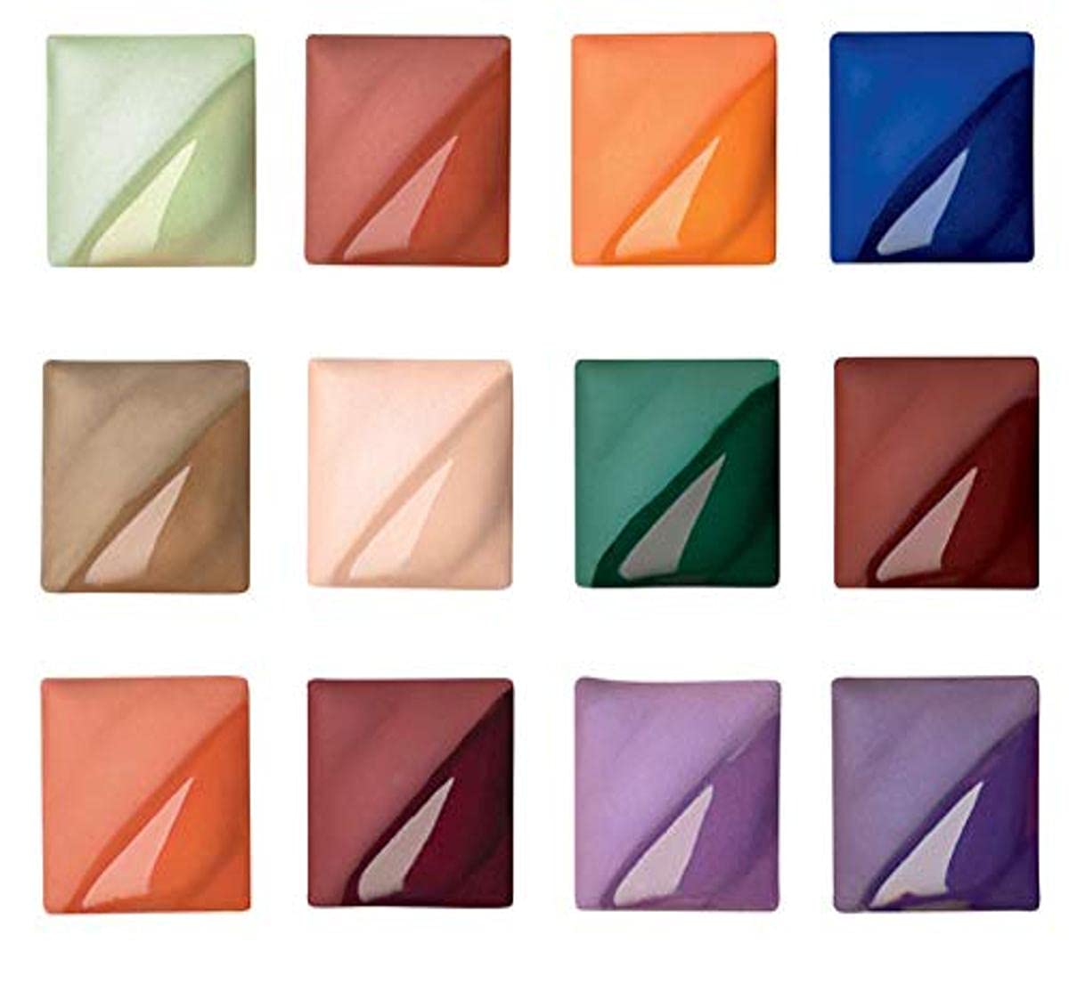 AMACO Velvet Semi-Translucent Underglaze Set of 12 - Assorted Colors for Pottery, Ceramics & Clay Art - Perfect for Handmade Mugs, Bowls & Decorative Pieces