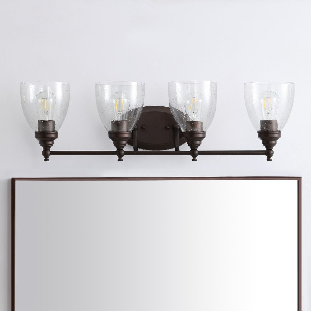 Marais Modern LED Vanity Mirror with Metal/Glass Design - Perfect for Makeup, Skincare & Dressing Room Lighting