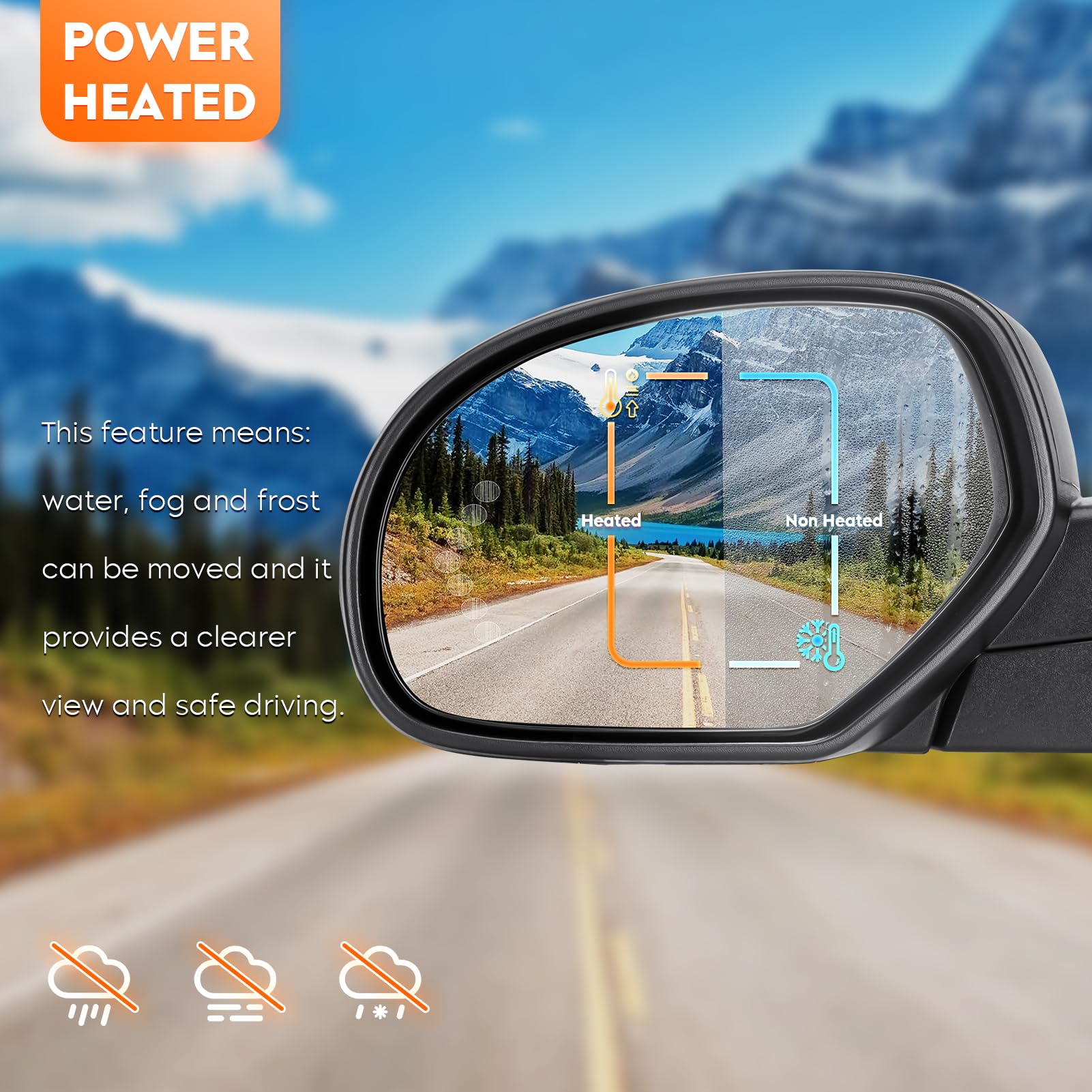Youxmoto Heated Manual Folding Towing Mirrors for Chevy Silverado 1500 2500 3500, GMC Sierra & Yukon (2007-2013) - with Arrow Turn Signal Lights | Perfect for Towing, Off-Roading & Enhanced Visibility