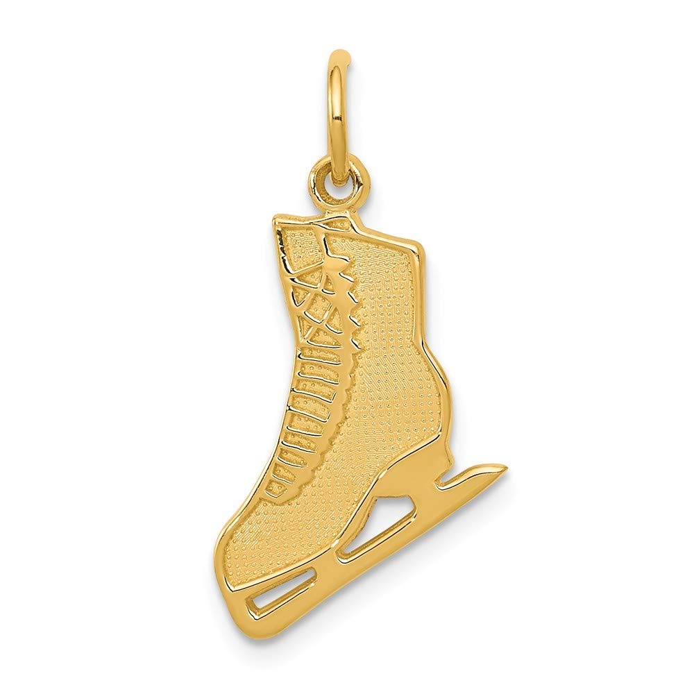 Roy Rose 14K Yellow Gold Figure Skate Pendant Necklace - Elegant Ice Skating Jewelry Gift for Women & Girls - Perfect for Birthdays, Anniversaries & Sports Enthusiasts