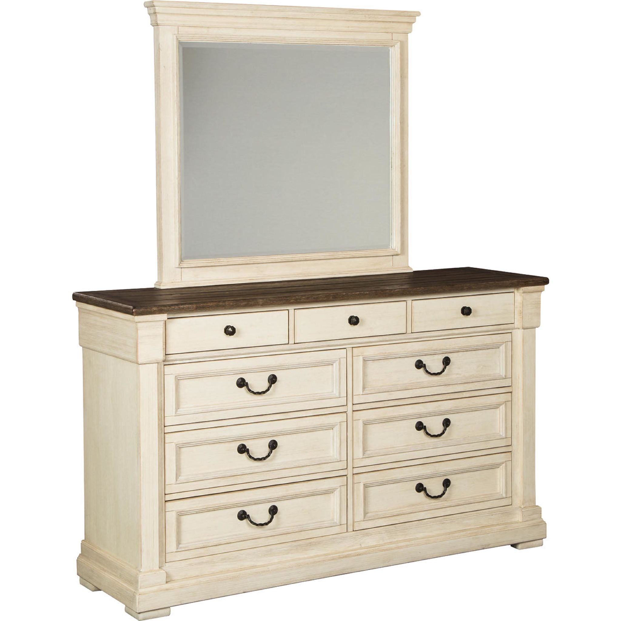 Bolanburg 5-Piece King Size Bedroom Set in Antique White - Complete Bed Frame, Nightstands & Dresser for Luxurious Master Bedroom Decor
