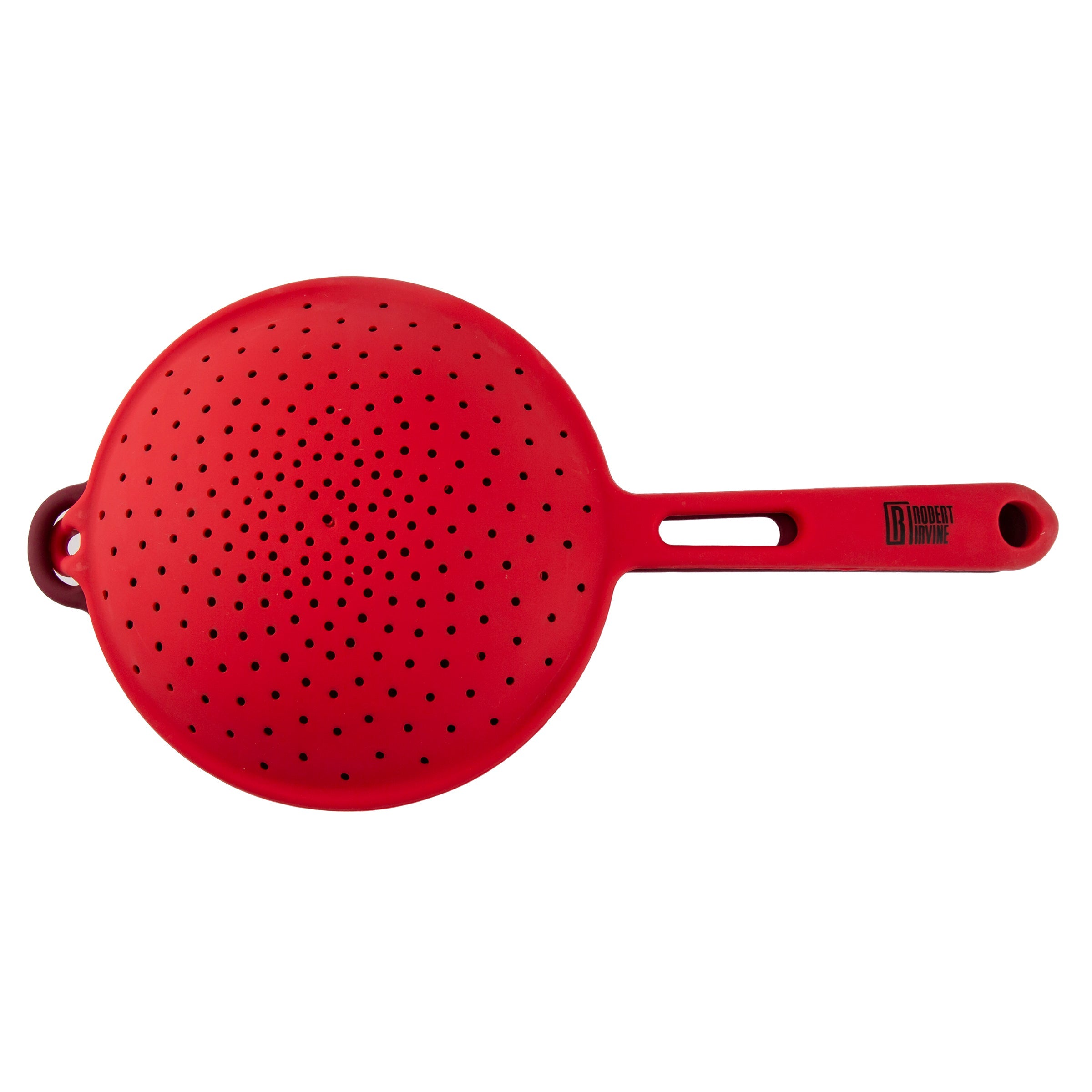 Premium Robert Irvine 2-Piece Silicone Colander Set - Durable, Heat-Resistant & BPA-Free Kitchen Strainers - Perfect for Pasta, Salad, Vegetables & Fruit Washing (Red)