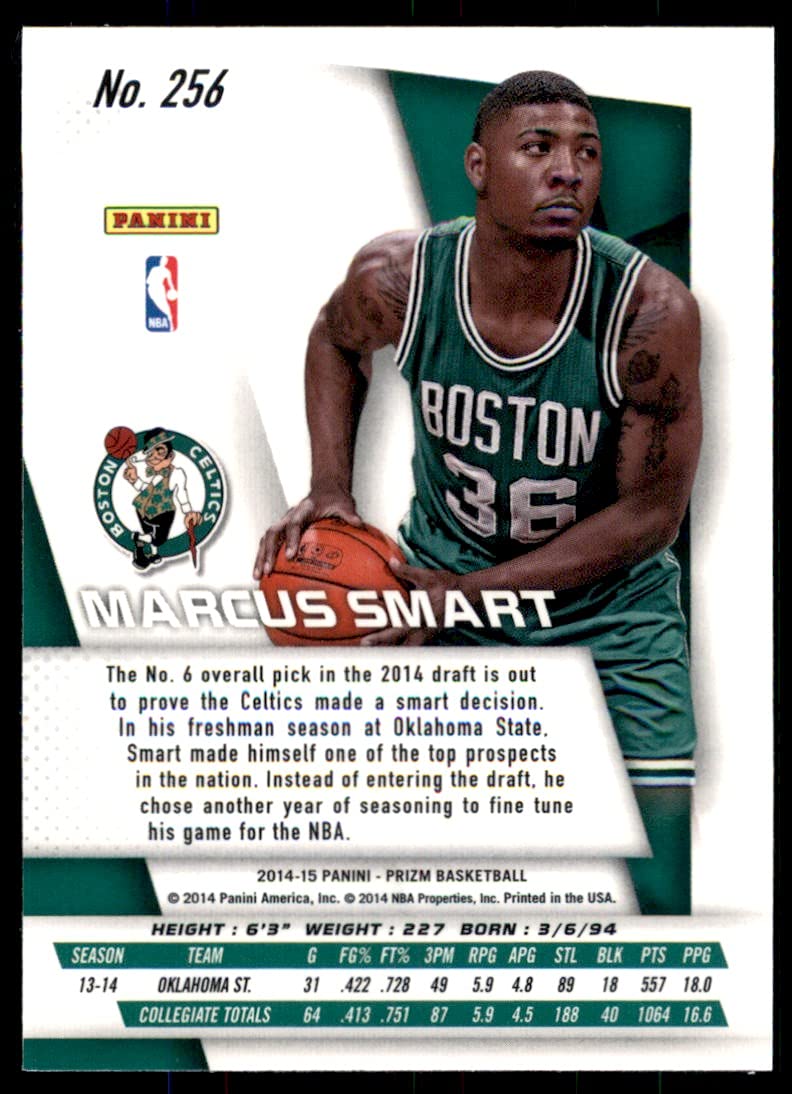 2014-15 Panini Prizm Basketball Card #256 Marcus Smart RC - NBA Rookie Trading Card for Collectors & Fans - Perfect for Sports Memorabilia Collections & Fantasy Basketball Enthusiasts