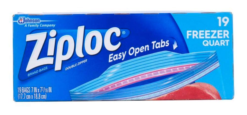 Ziploc Freezer Bags Quart Size - 19 Count Pack | Heavy Duty Storage Bags for Freezing Food, Meal Prep & Organizing Kitchen Supplies