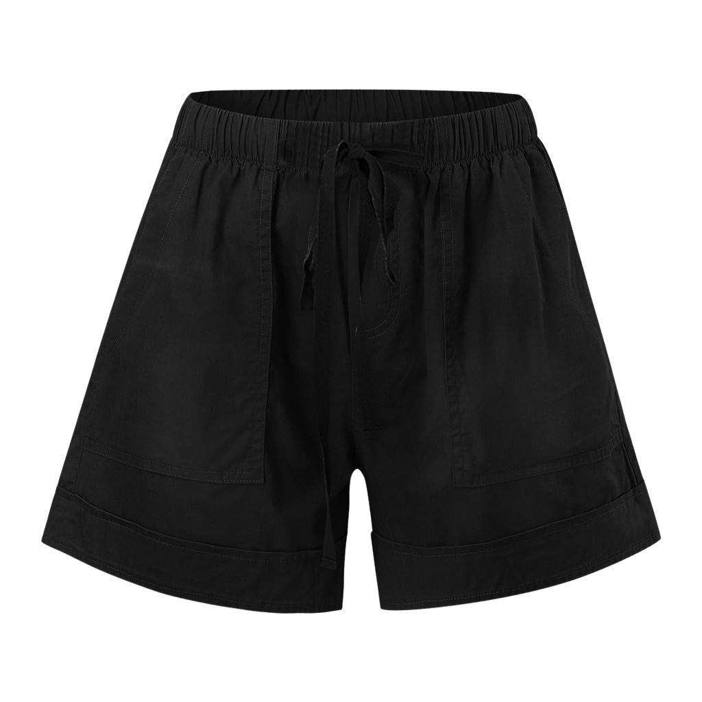 Fudule Women's Athletic Shorts - Elastic Waist Yoga Running Shorts for Workout & Summer