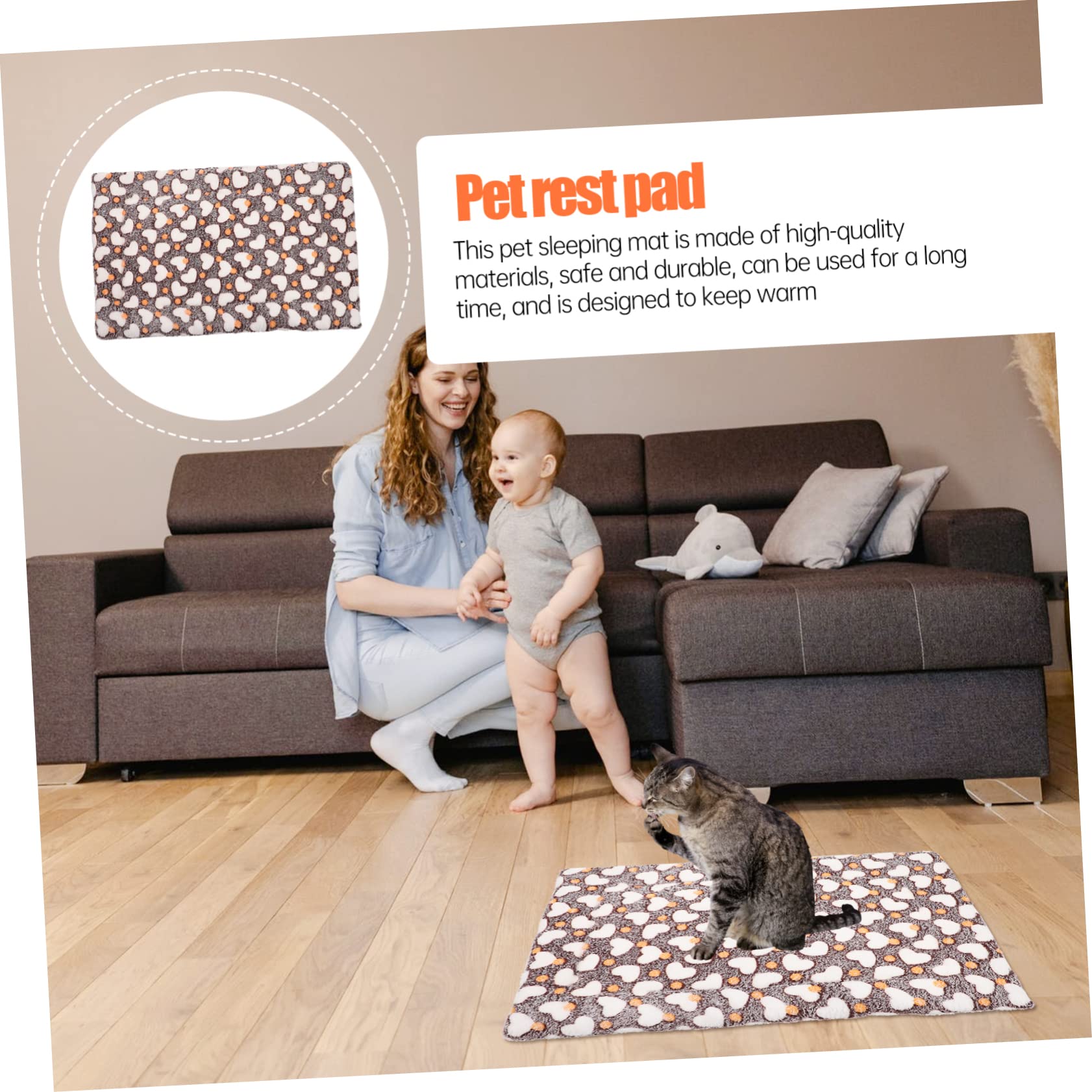 Washable Pet Bed Mat - Warm Dog & Cat Blanket for Winter, Crate Pad    (Note: This optimized title is under 30 words, retains core keywords like 
