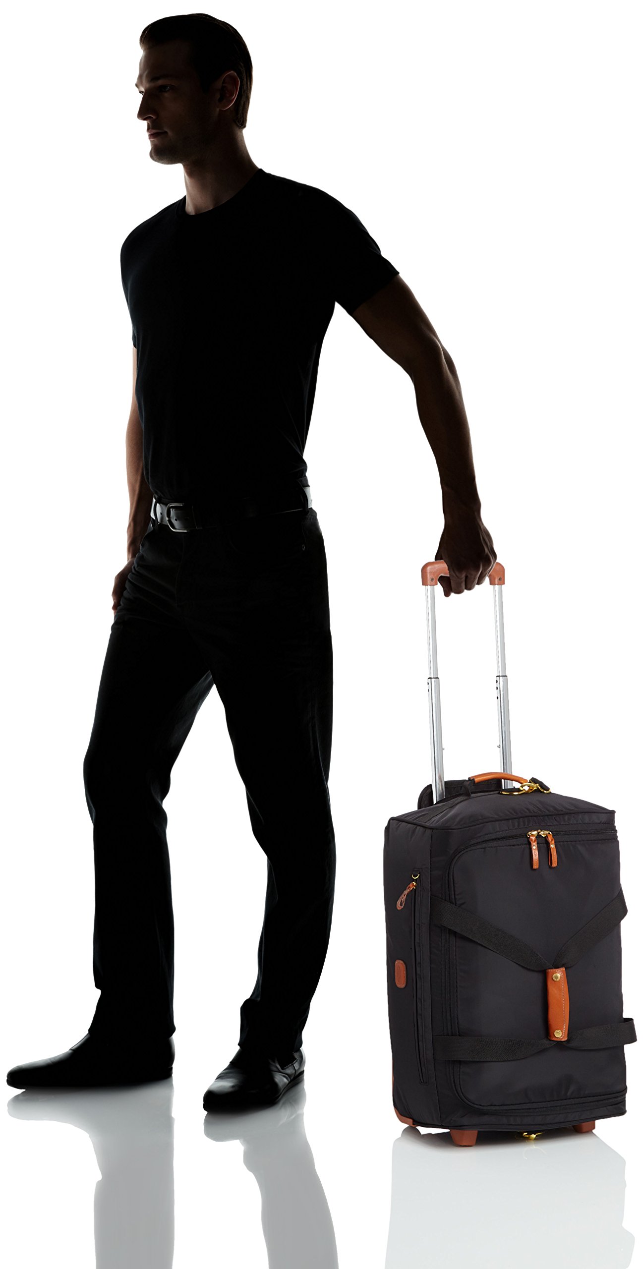 Bric's X-Bag 21 Inch Rolling Duffel Bag - Luxury Carry On Luggage for Men & Women - Waterproof Travel Weekender Bag - Black - Perfect for Business Trips & Weekend Getaways