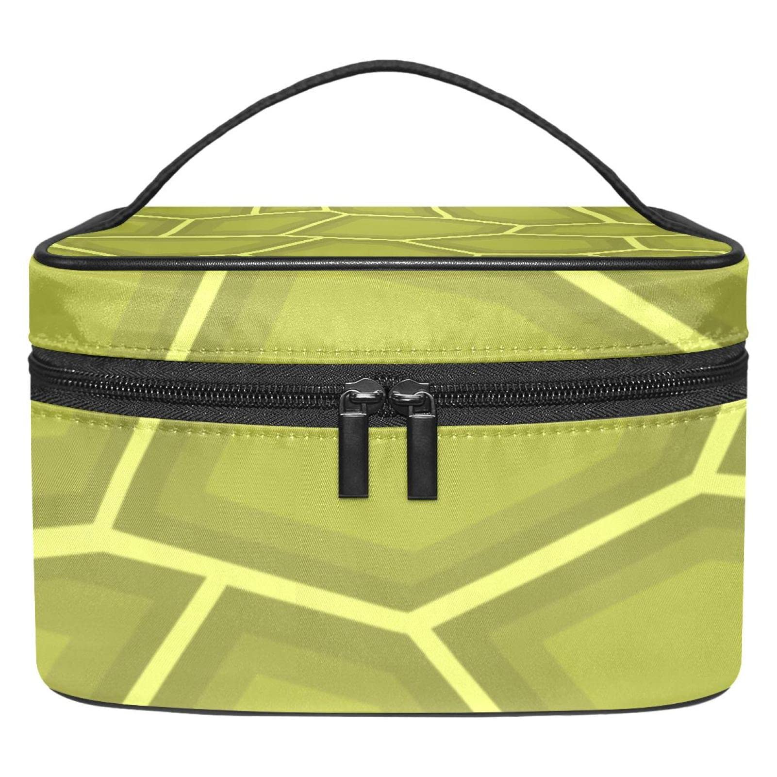 Green Turtle Print Travel Makeup Bag - Large Cosmetic Organizer for Women & Girls, Perfect for Trips & Gifts