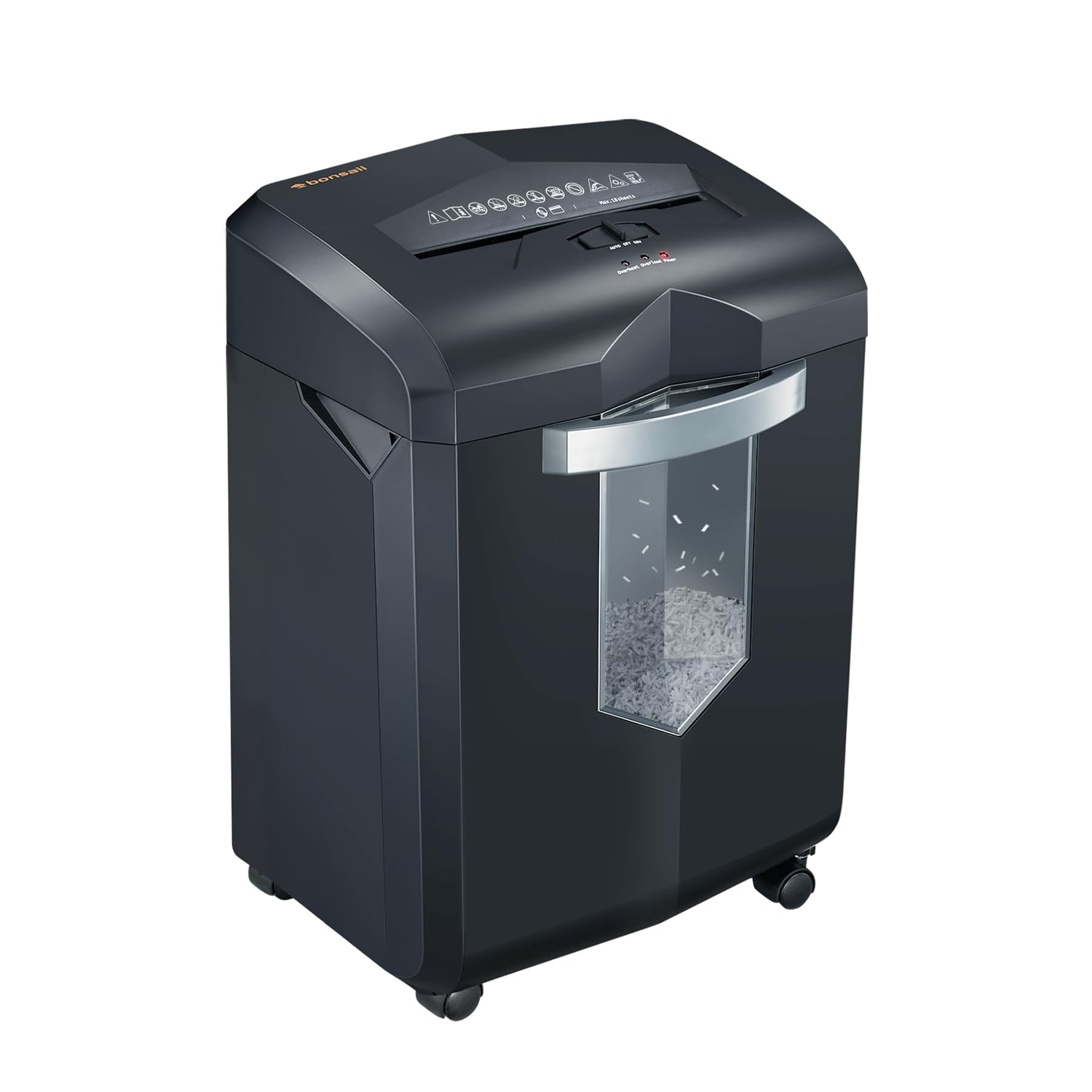 Bonsaii Heavy Duty 16-Sheet Micro Cut Paper Shredder - Commercial Grade Office Shredder with 6 Gallon Pullout Basket, 60-Min Continuous Run Time, P-4 High Security Level - Perfect for Office Document Destruction & Confidential Paper Disposal