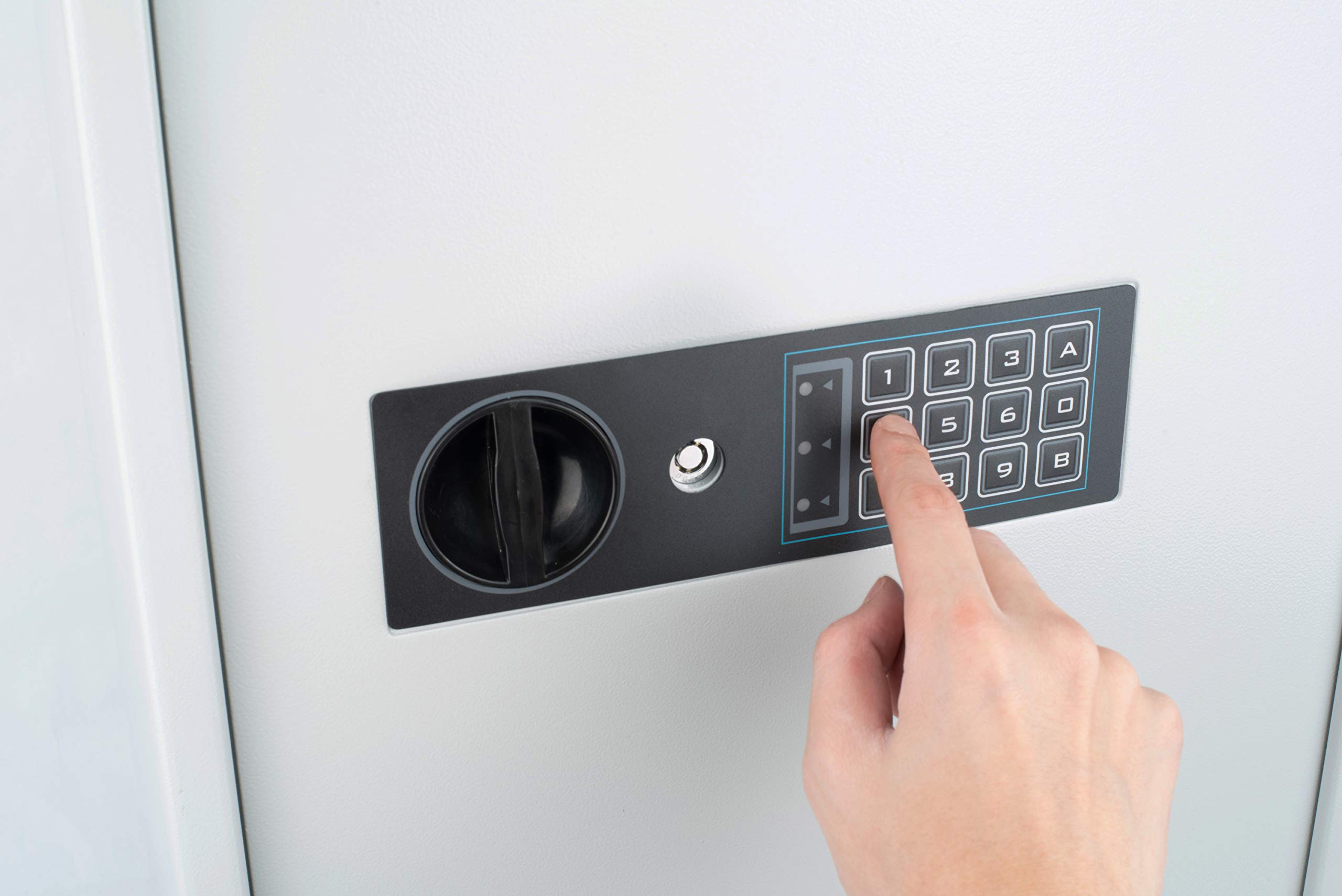 Secure Steel 180-Key Storage Cabinet with Electronic Keypad Lock - Heavy Duty Key Organizer for Home, Office & Commercial Use | White